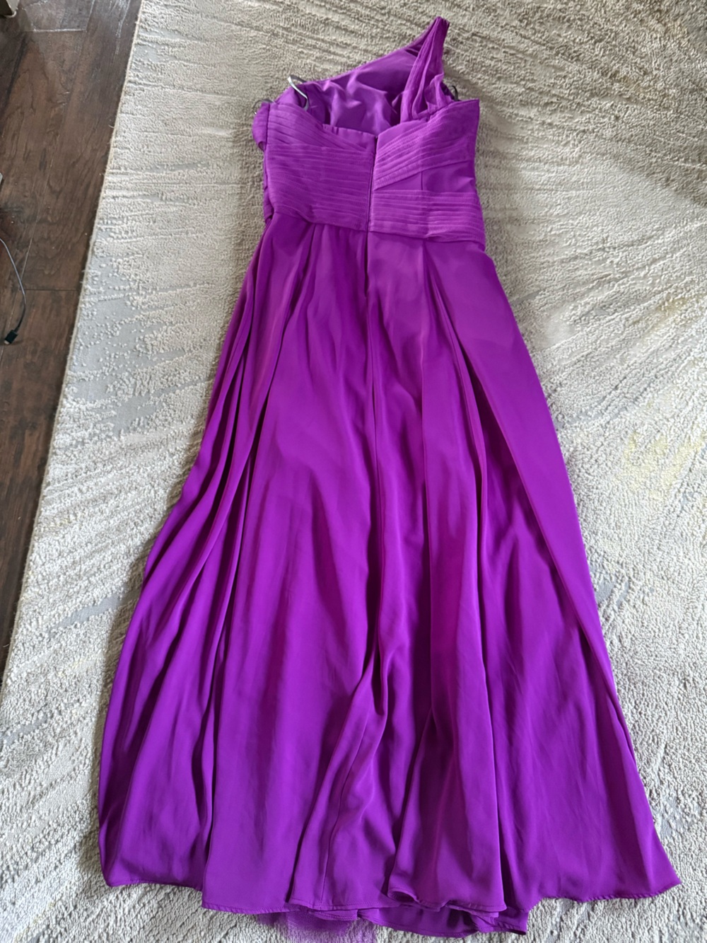 White Vera Wang purple one shoulder bridesmaid wedding guest dress 6 new - Picture 3 of 9